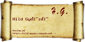 Hild Győző névjegykártya